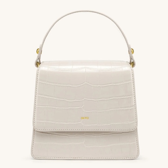 JW PEI CREAM CROC CROSSBODY FLAP BAG Top Handle - Picture 14 of 14